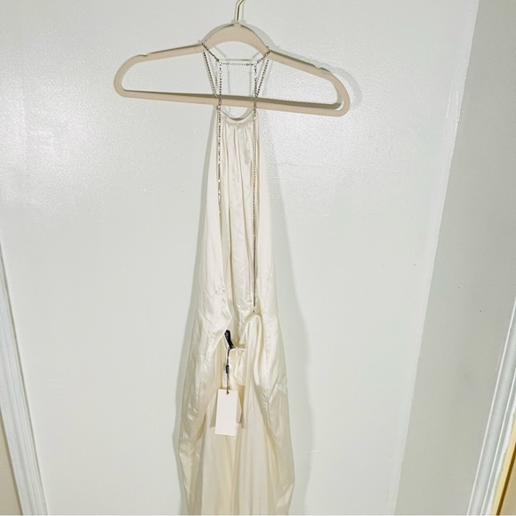 NEW Retrofete Margot Silk Low-Back Front-Slit Halter Maxi Dress Gown Wedding - Picture 13 of 14